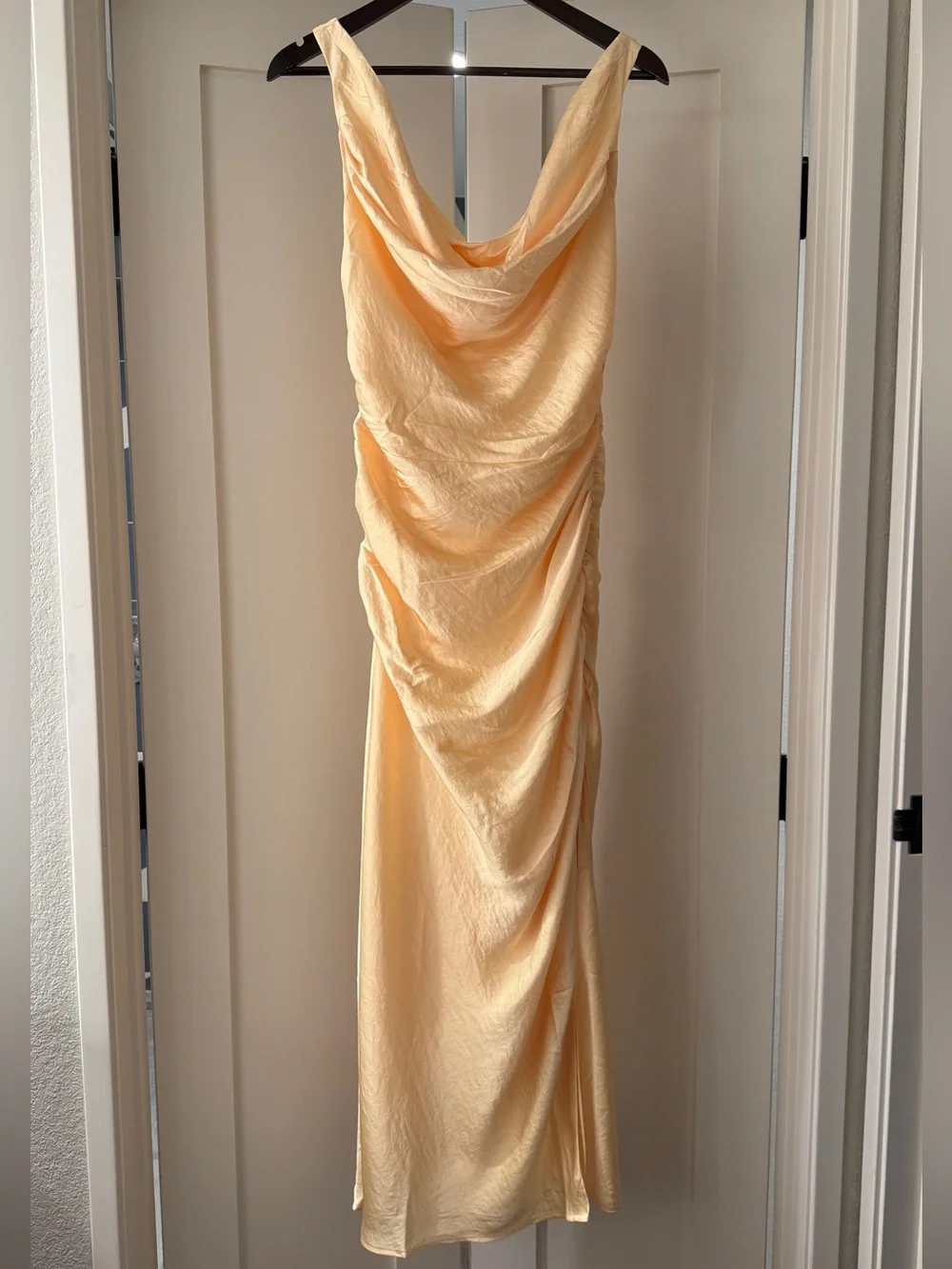 Abercrombie Satin Cowl Neck Maxi Dress